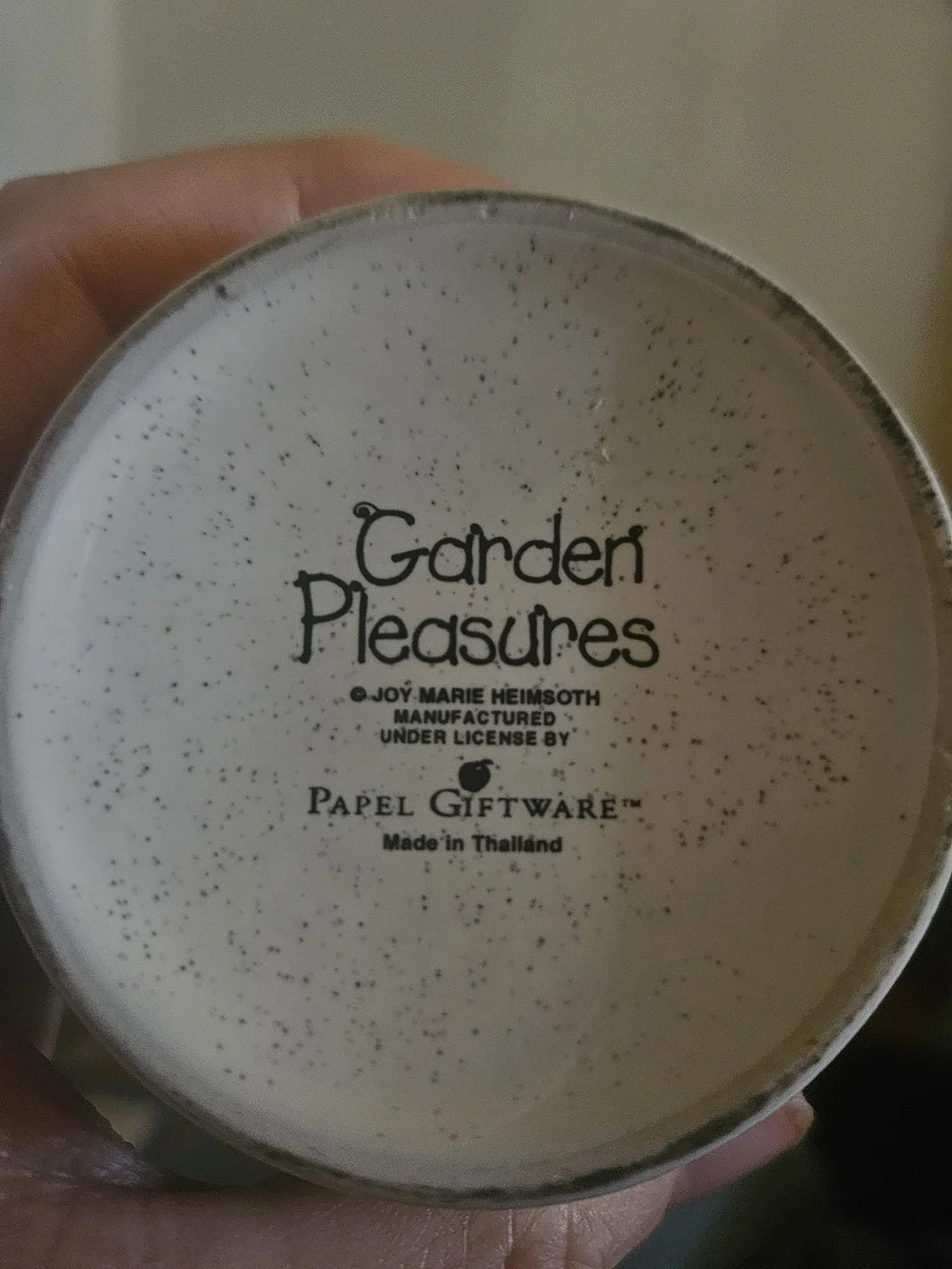 VTG Joy Marie Heimsoth Garden Pleasures Mug Set 4 Papel Giftware Cottage Garden